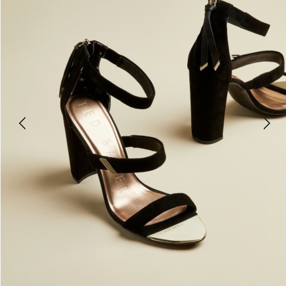 Black Suede Block Heel Sandal Size 